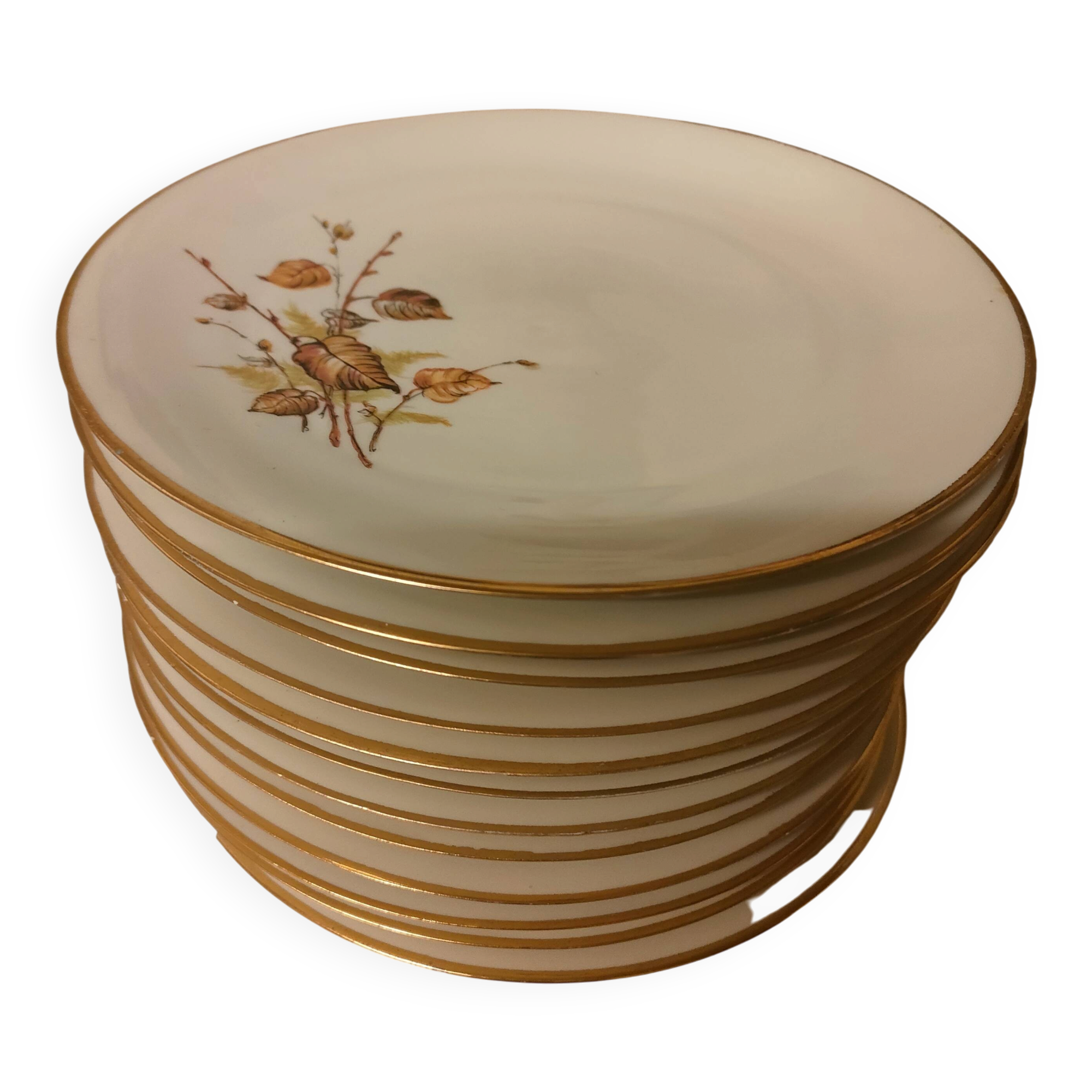 Dessert plates porcelain from Vierzon