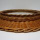 Vintage woven rattan marrow round mirror 1960