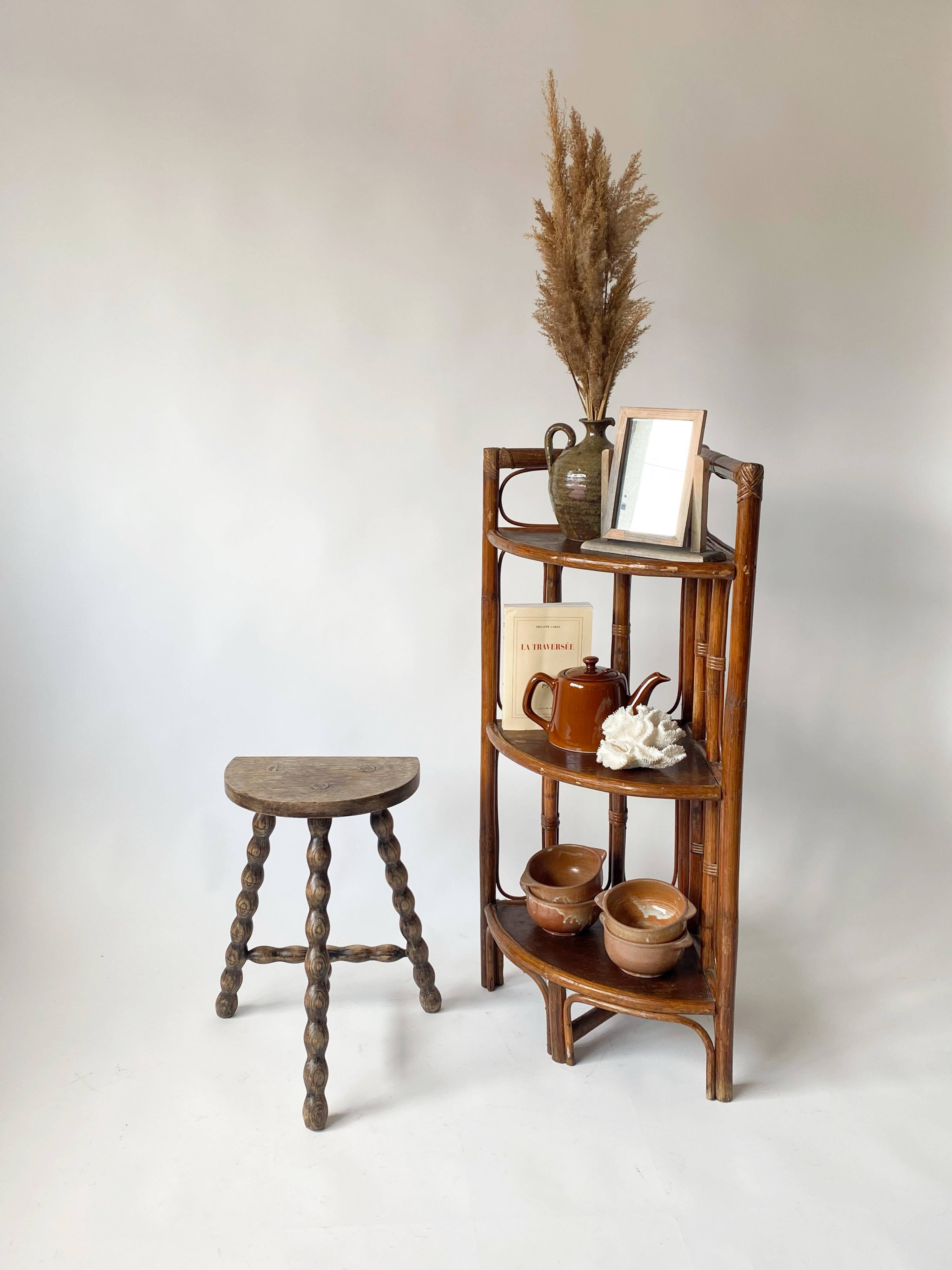 Tabouret de ferme tripode vintage