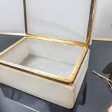 Marble and brass jewellery box