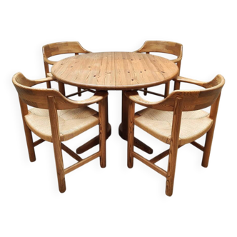 Ensemble de salle à manger vintage table et chaises Rainer Daumiller
