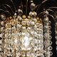 Brass cascading chandelier with crystals