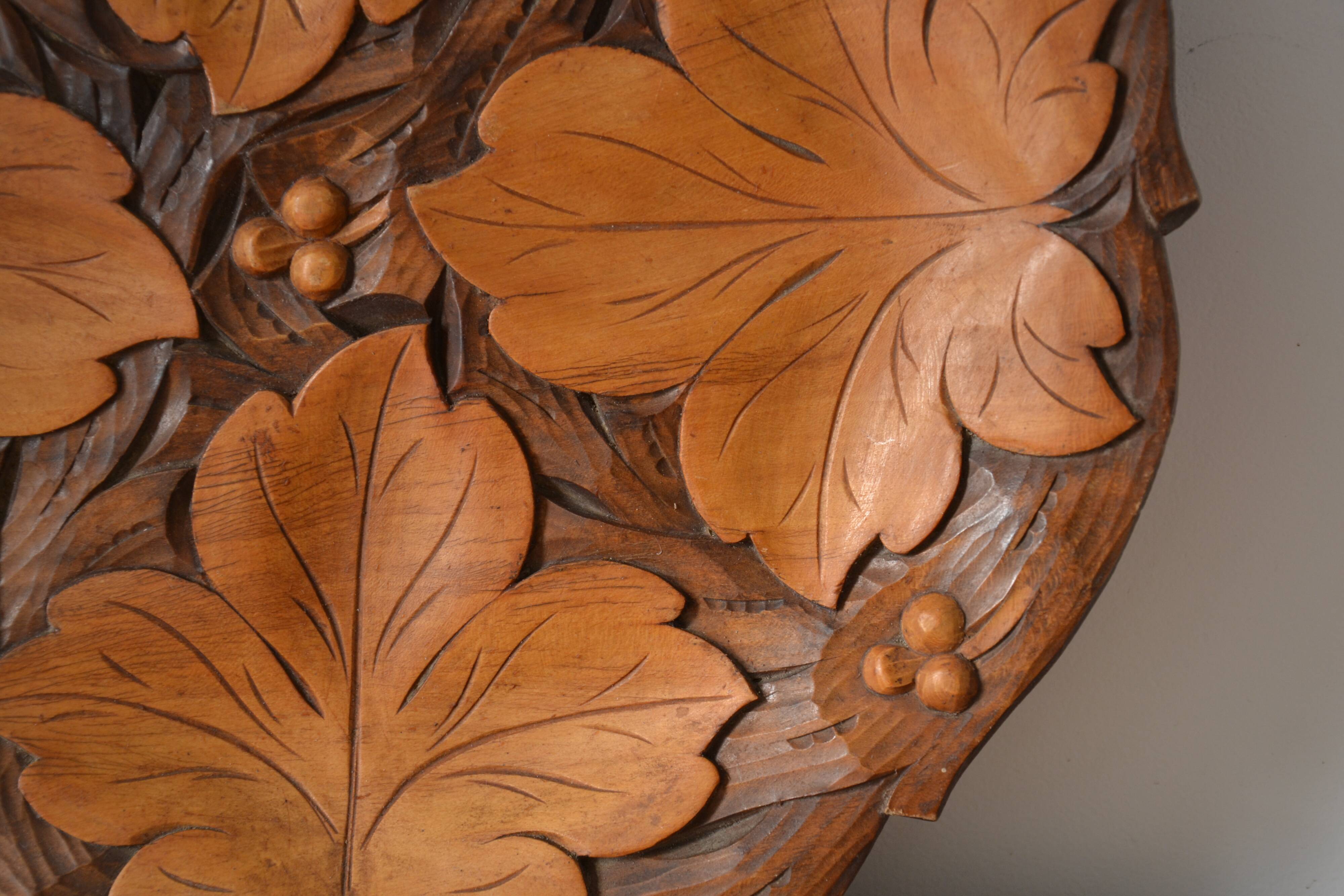 Carved wooden platter/plate from the 1950s.