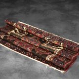 Vintage handwoven Zanjan Hamadan oriental rug, Middle East, 1960s.