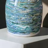 Artisanal vase, unique piece, mixed turquoise clay.