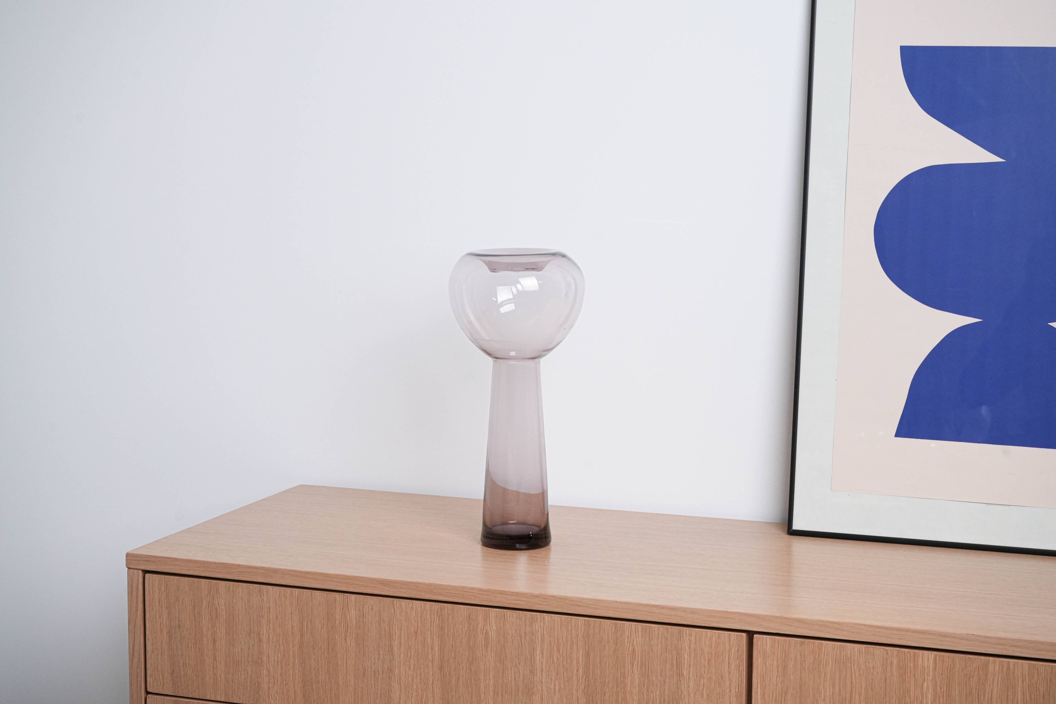 Glass vase, Italian design, 1970s, made in Italy