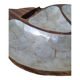 Empty wooden and mother-of-pearl whale pocket display