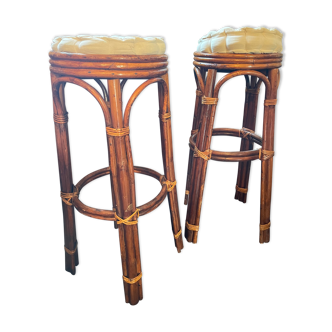 Rattan bar stools in 70s