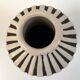 Graphic ceramic vase with black and white stripes