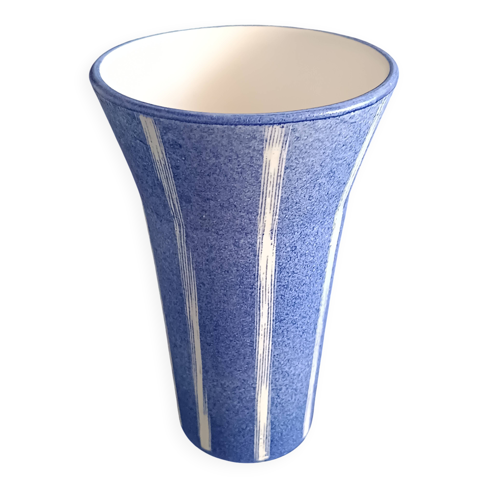 Vase cornet en céramique signé Moinet Vallauris 1960