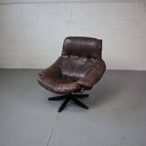 Fauteuil pivotant en cuir par Gerald Easden pour Module Furniture, années 1960