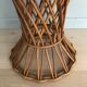 Guéridon vintage en bois et rotin