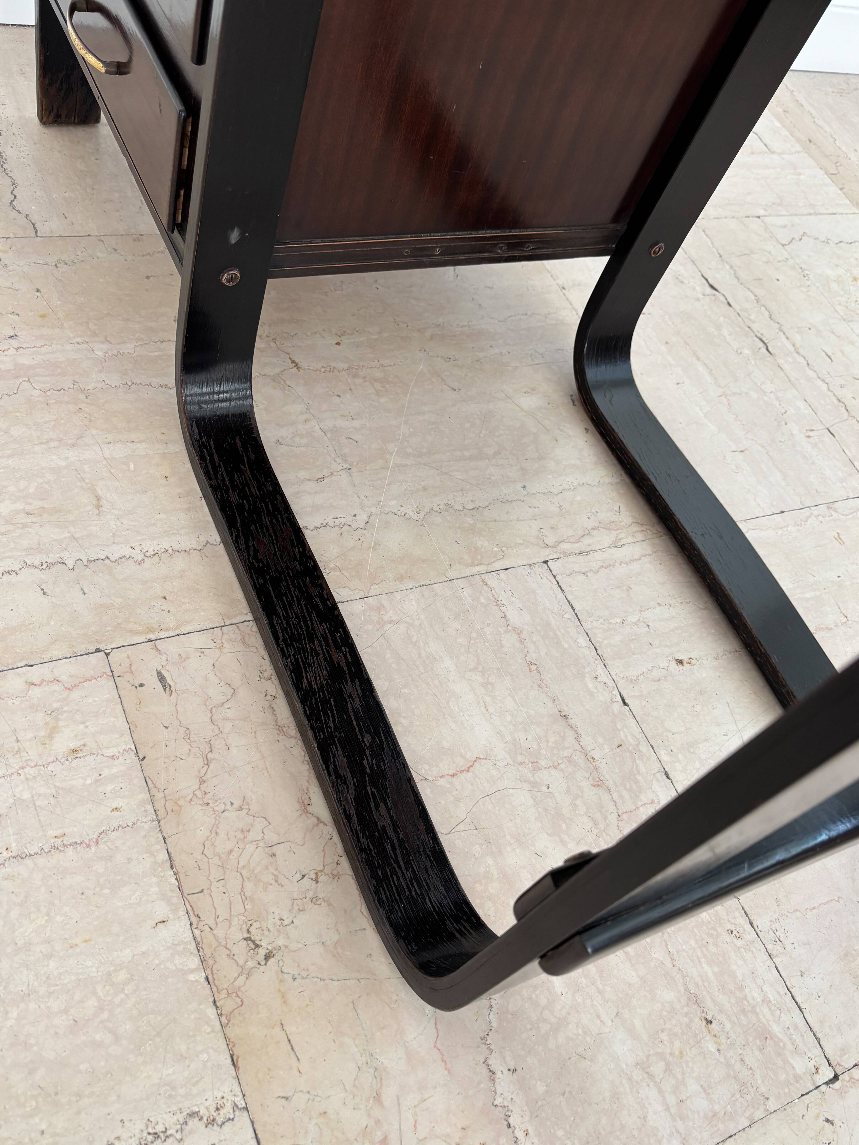 Giuseppe Pagano Pogatschnig Italian Dark Wood Desk for Gino Maggioni, 1940s