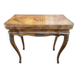 Louis XV style games table in marquetry