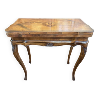 Louis XV style games table in marquetry