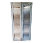 Pair of old wooden louvre shutters
