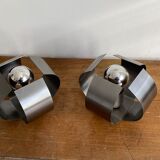 Pair of "Space age" wall lamps. 1970s