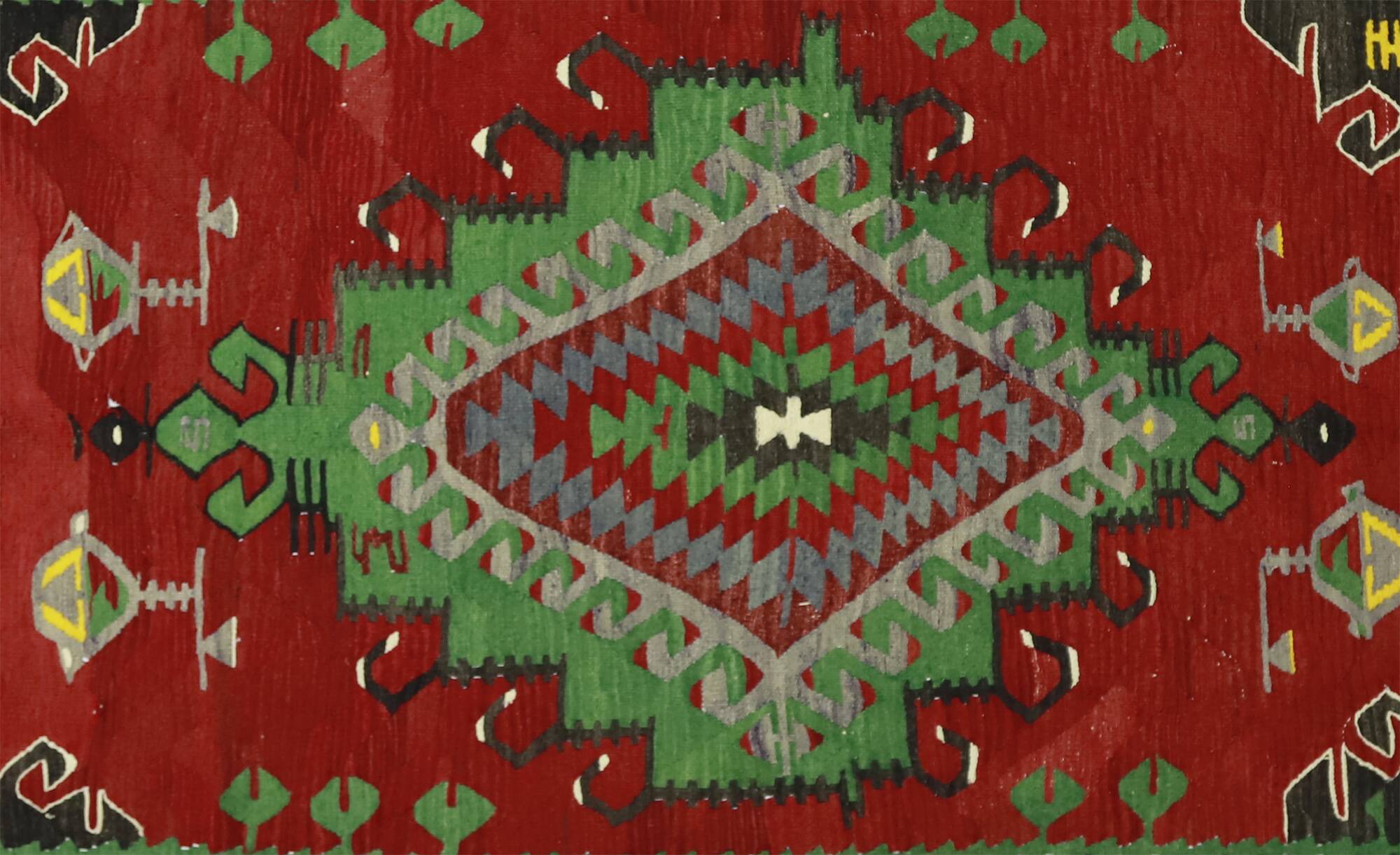 Grand Kilim Turc Yoruk Vintage 158x342 cm Geometrique Tisse Main
