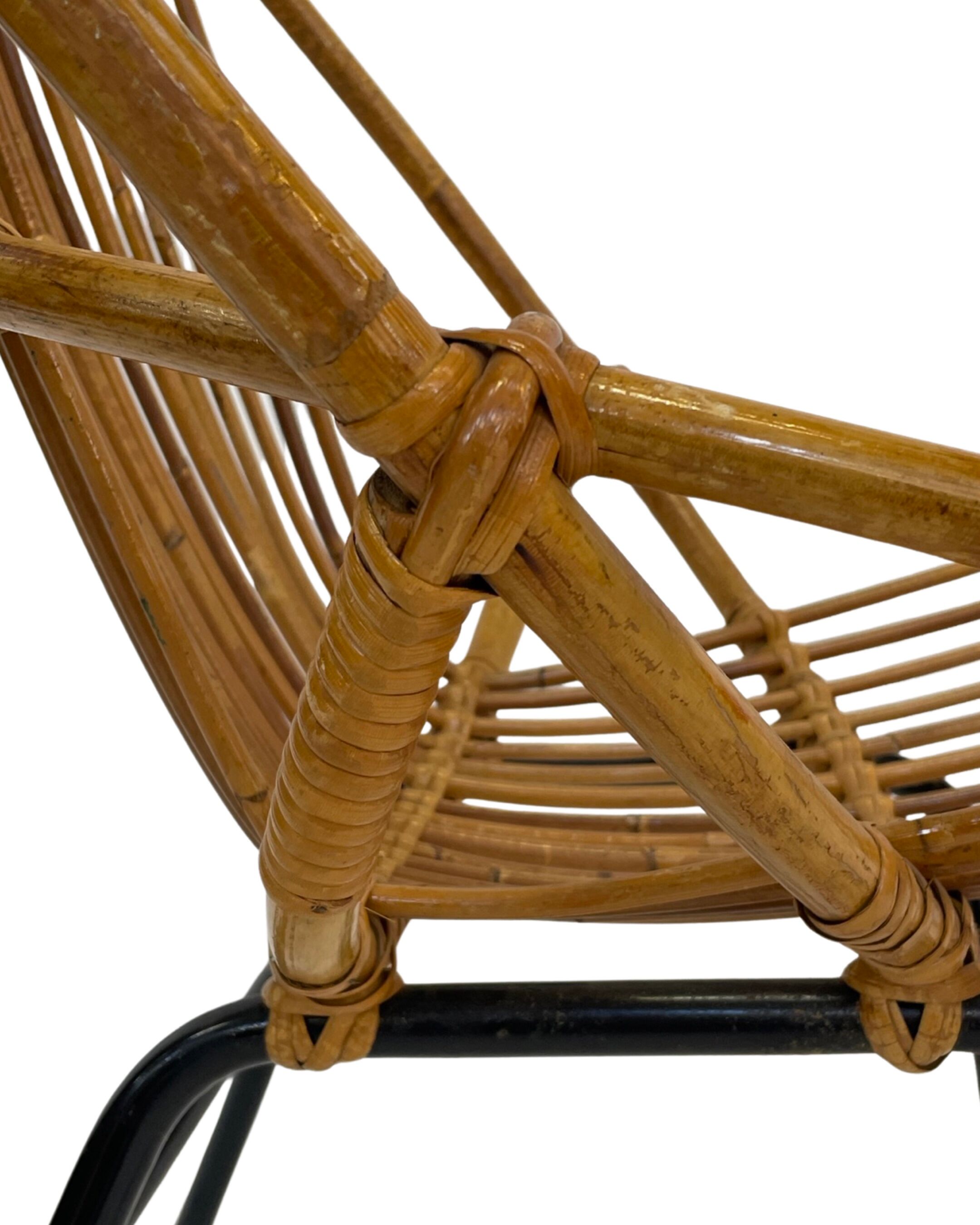 Vintage rattan chair by Dirk van Sliedregt Rohe Noordwolde 1960 in the Netherlands