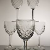 6 verres à eau / vin en cristal