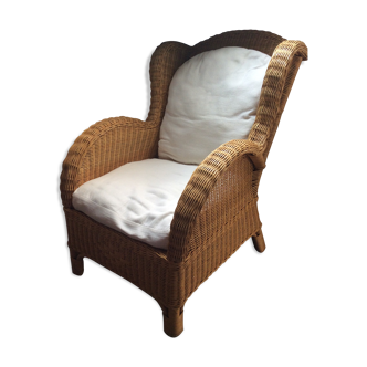 Fauteuil en rotin des années 60/70