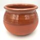 Matt and glazed round earthenware pot