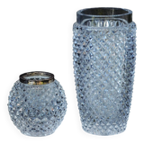 Vase en cristal ancien monture en argent sterling 925 Emil Hermann Un vase et un porte-cure-dents