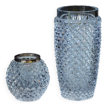 Vase en cristal ancien monture en argent sterling 925 Emil Hermann Un vase et un porte-cure-dents