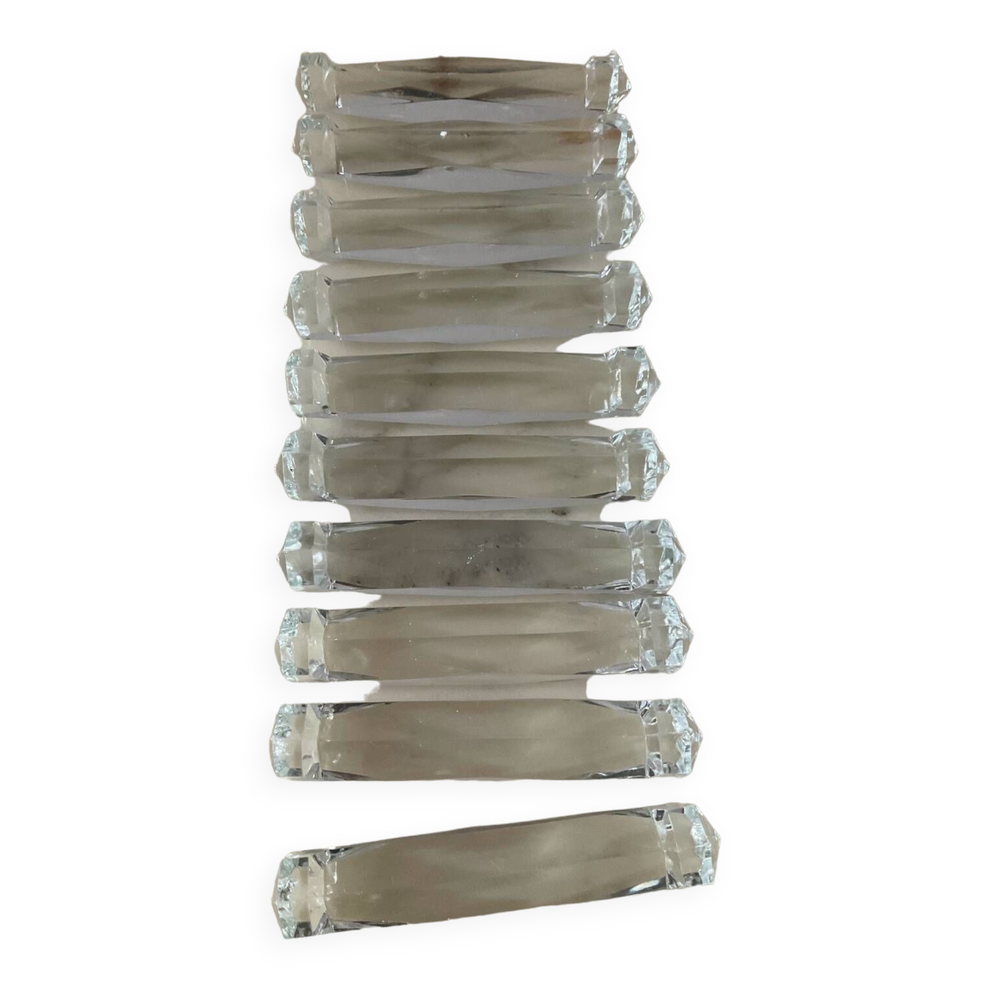 Series of 10 cut crystal knife holders