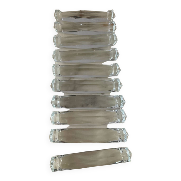 Série de 10 porte couteau en cristal taillé