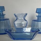 Blue glass toiletries