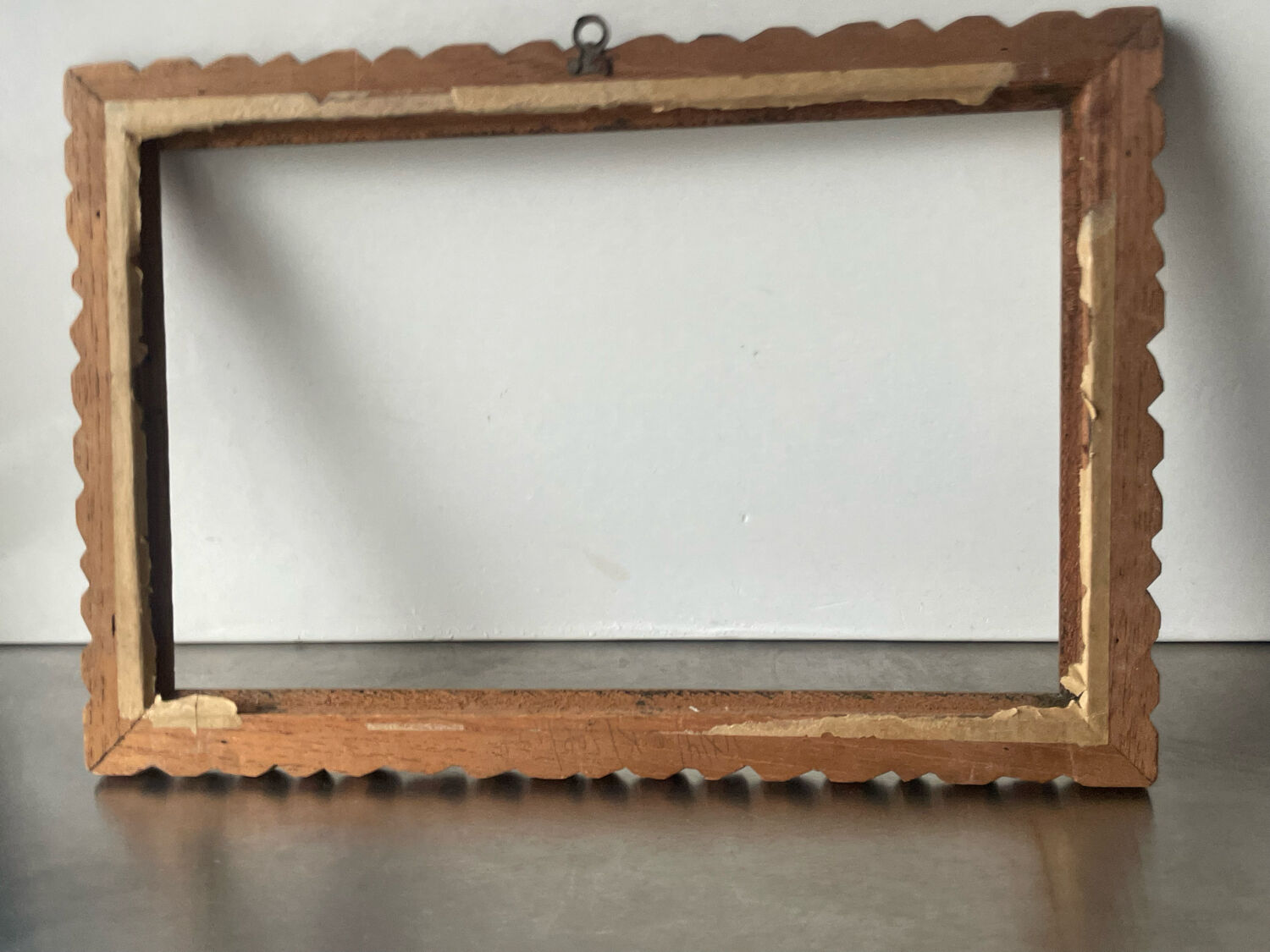 Handcarved frame solid wood 32 cm x 22  cm opening measurements 27 cm x 17 cm
