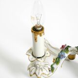 Beautiful hand-painted Mid Century porcelain wall lamp