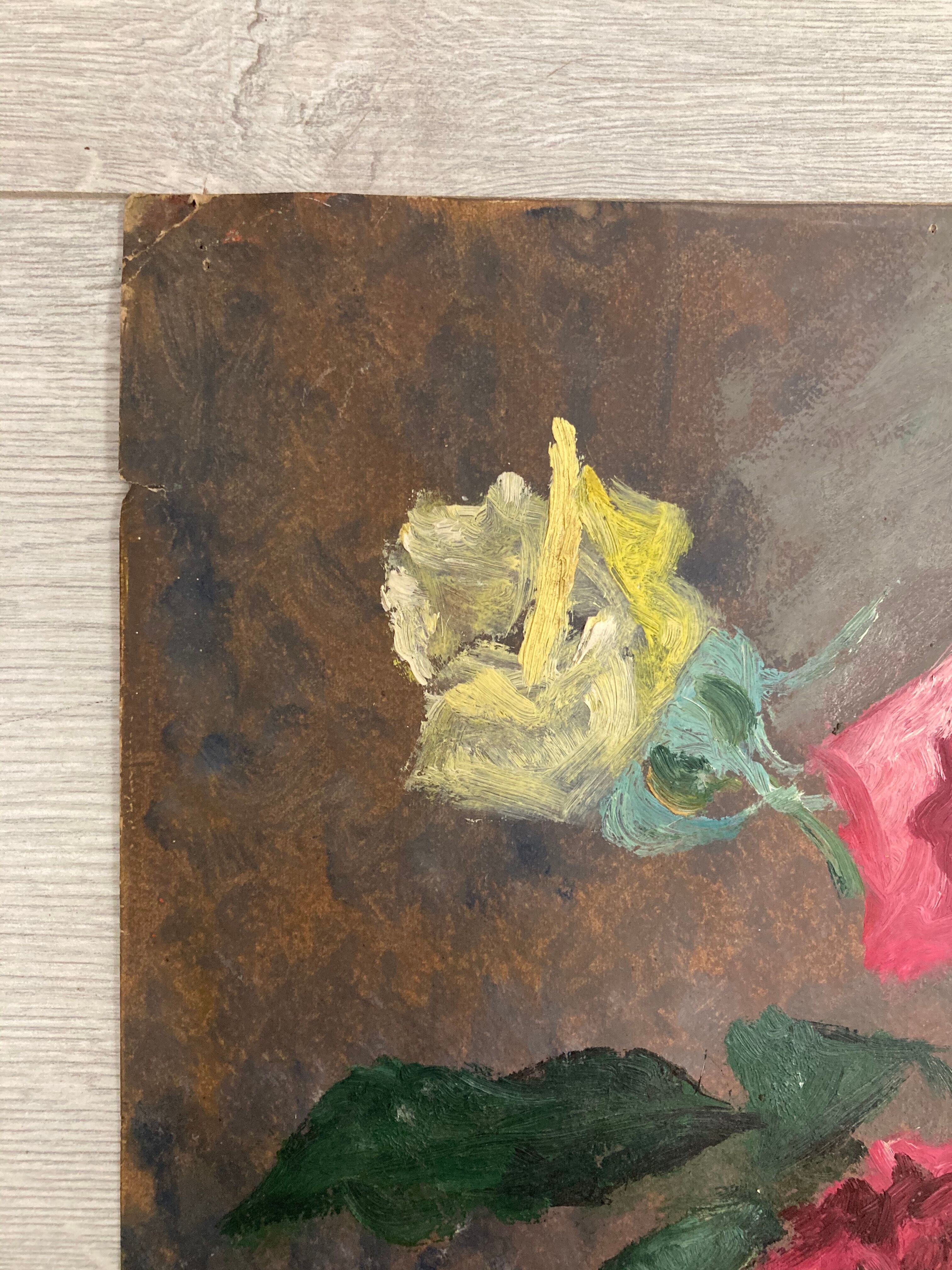 Peinture aux roses vintage