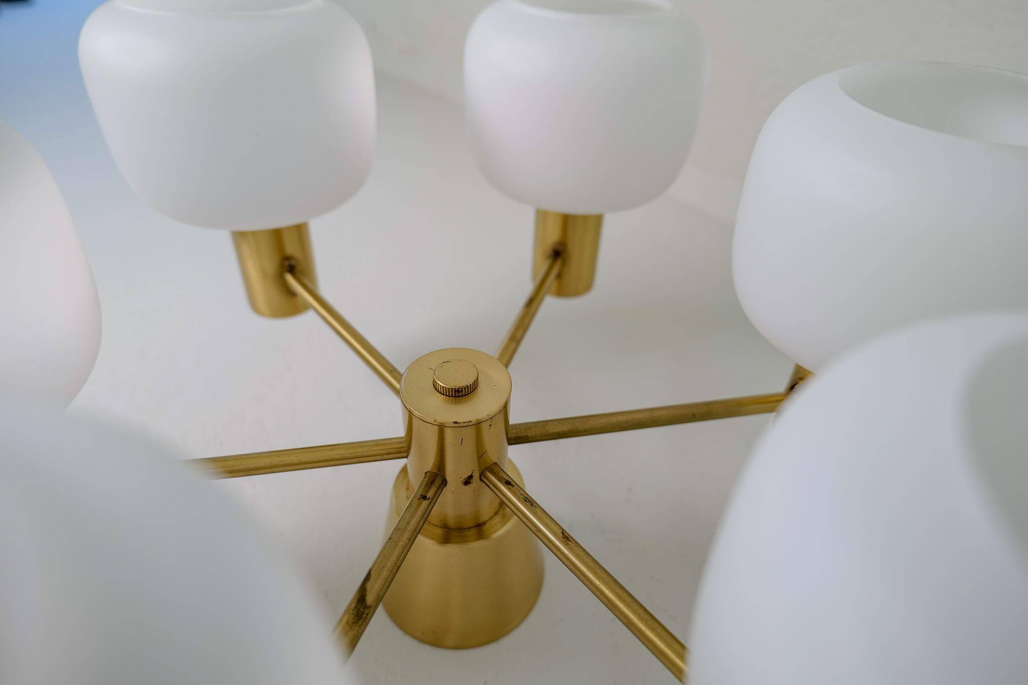Mid-century brass ceiling light ASEA Sweden, 1950s