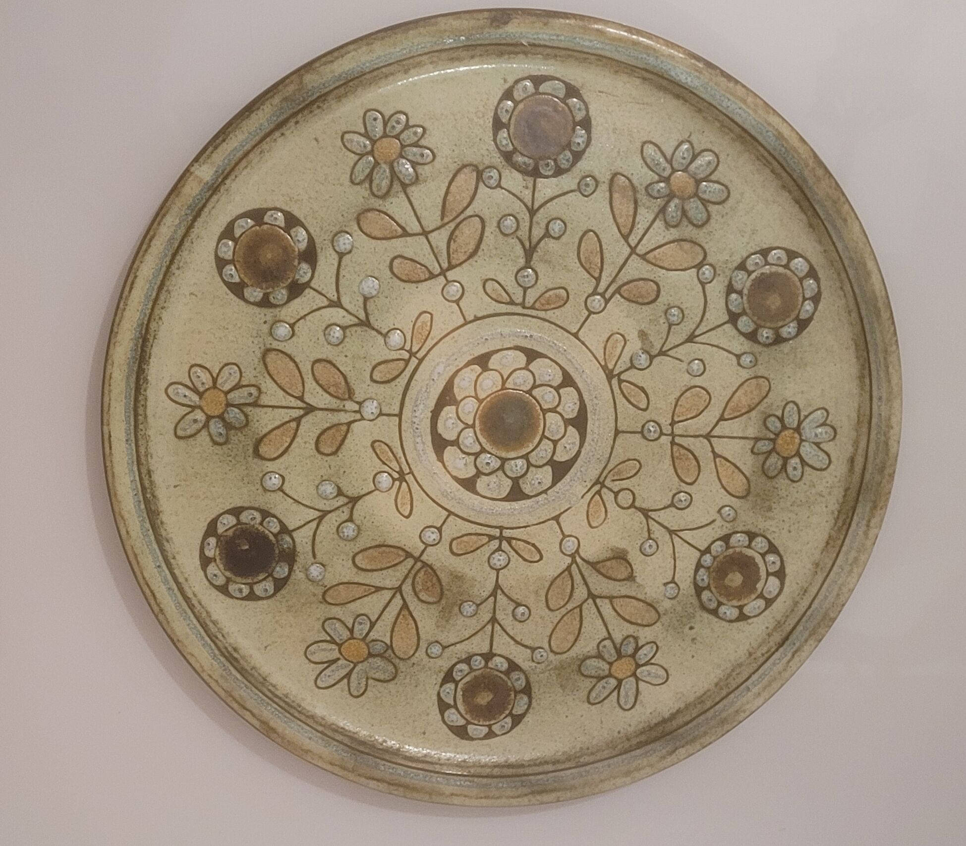 Dish / plate vintage ceramic wall decoration by Danuta Le Henaff