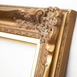 Marco barroco vintage de madera y paspartú hecho a mano.