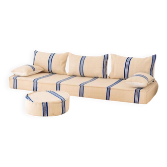 Handmade Moroccan Boujaad Kilim Floor Sofa