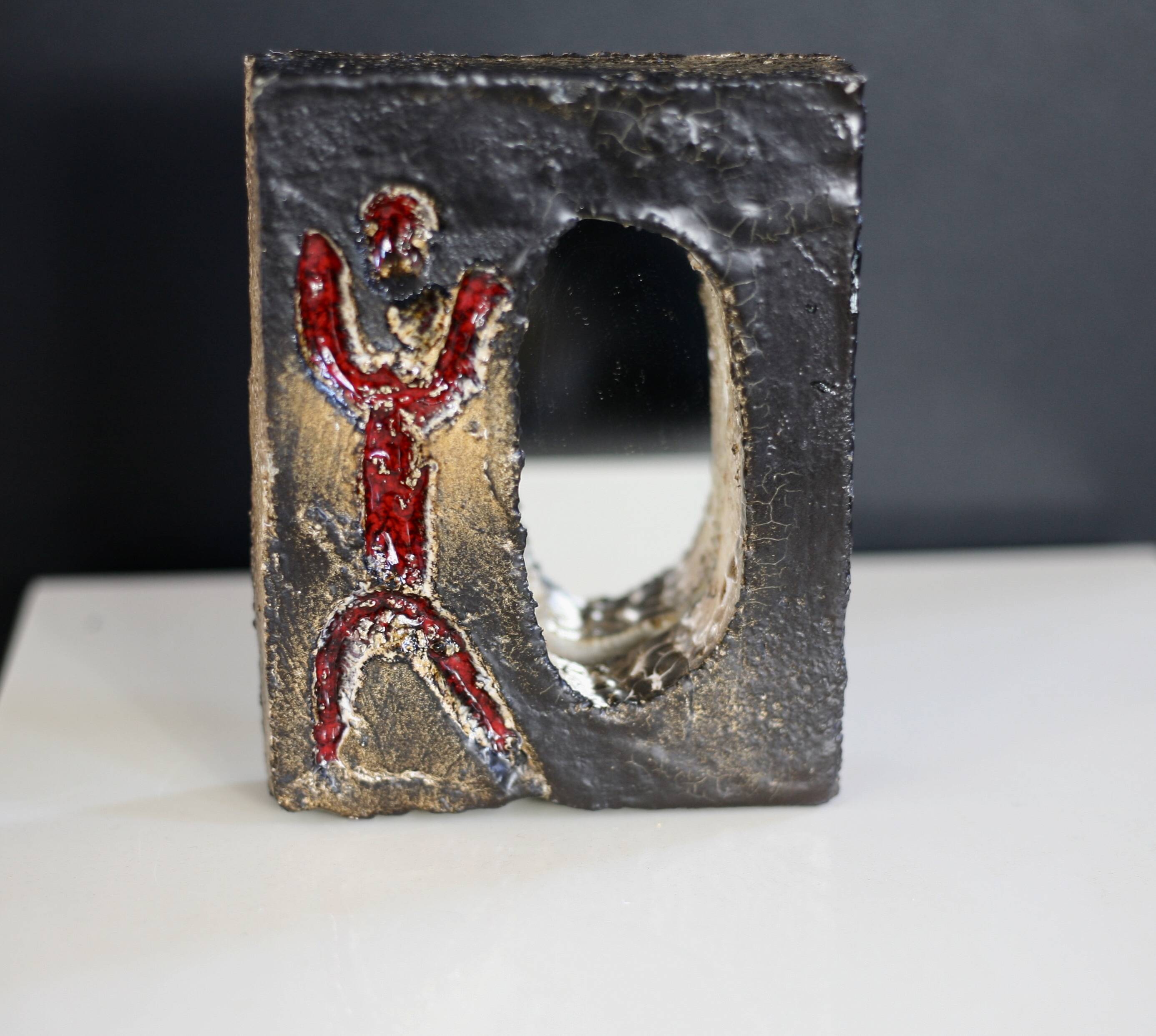 Miroir en céramique, Galerie Palissy, années 60