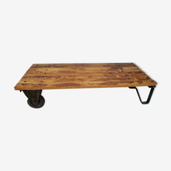 Old industrial cart coffee table