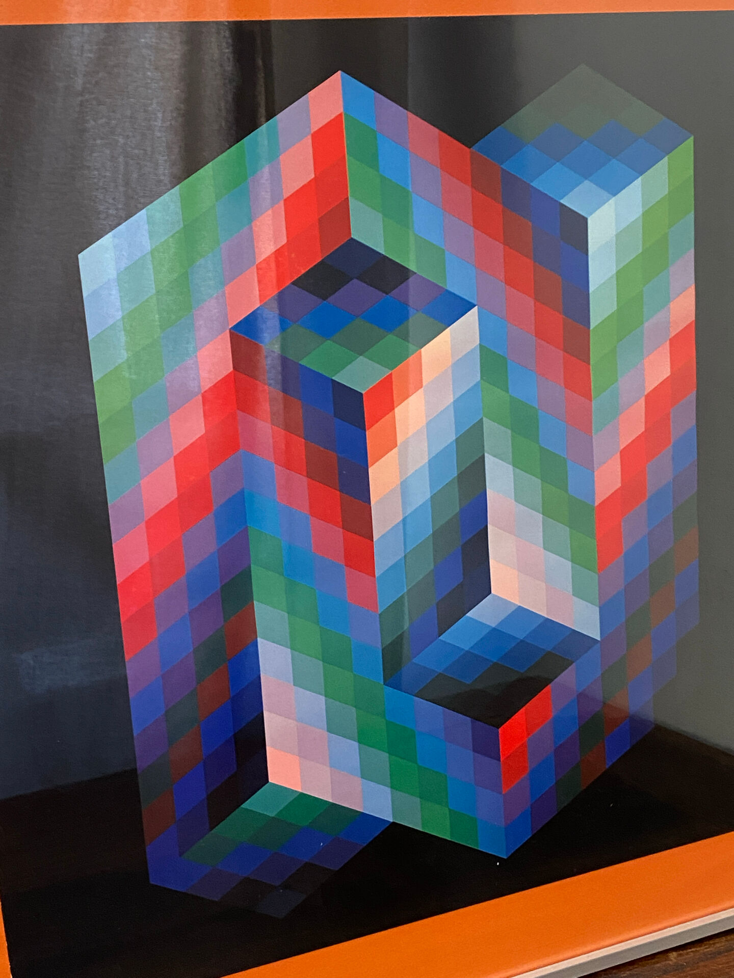 Impression optique en couleur d'après Vasarely, 1970