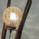 Tripod lamp in bamboo and glass from the 60s/70s