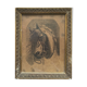 Painting "Portrait of horse" by Jeanne Arrow dated 1894 frame