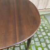 Extendable oval Scandinavian dining table in teak and mahogany, 1950s, 245cm