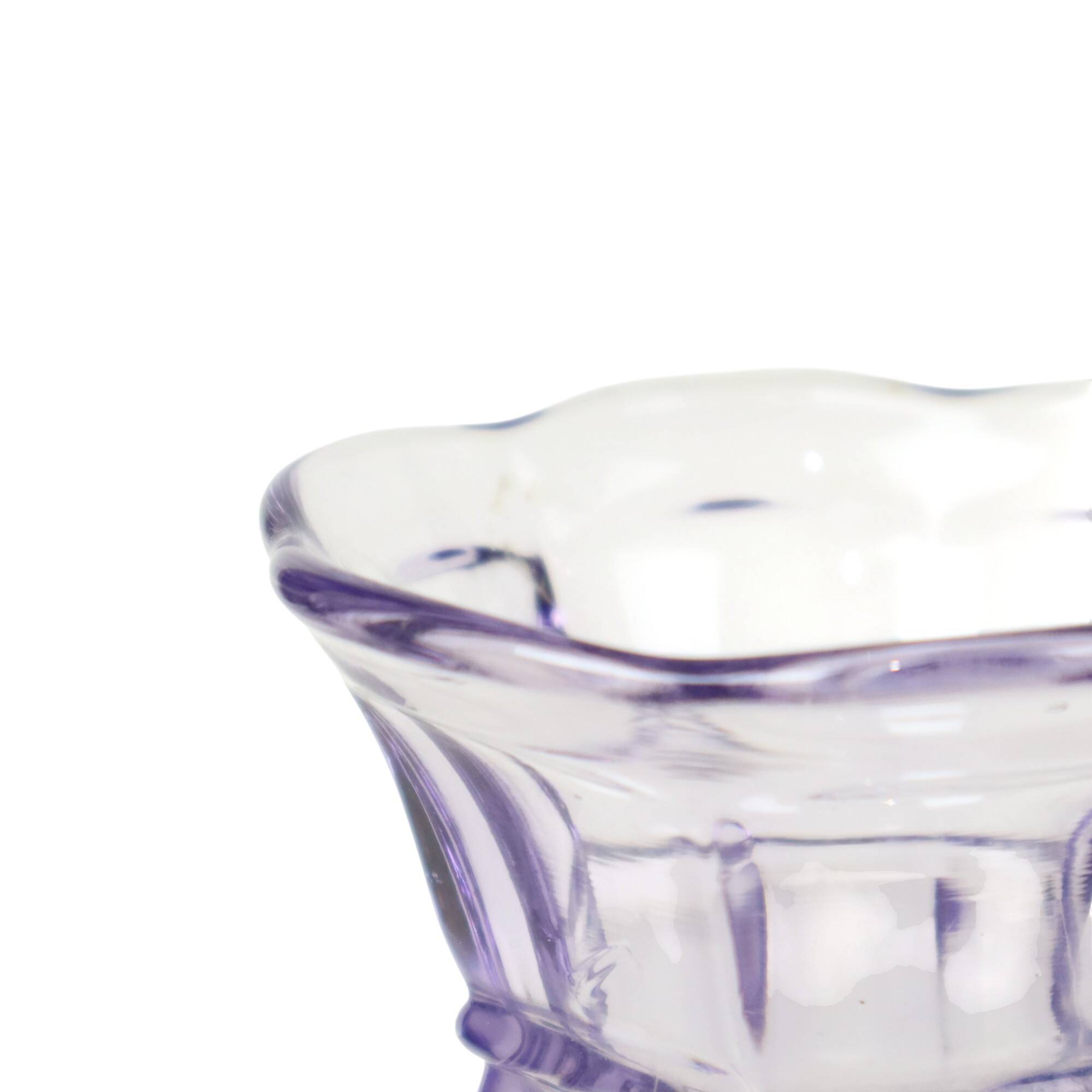 Purple Art Deco Vase Pressed Glass 1930s