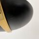 Black metal and brass arc pendant light "Les Activités" by Lucien Gau, Paris 1960