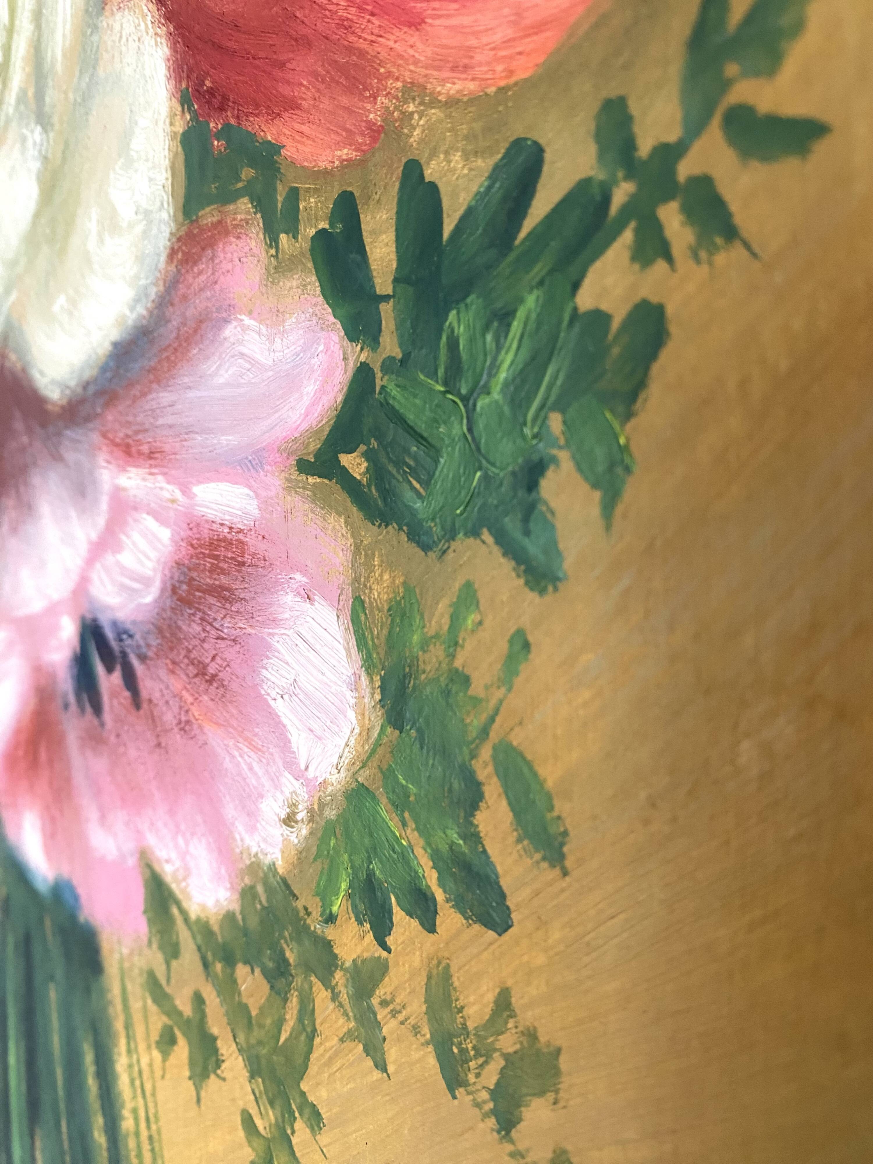 Peinture bouquet de fleurs 25X60cm