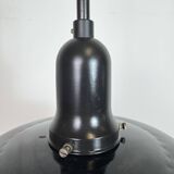 Industrial Black Enamel Factory Lamp with Porcelain Top, 1950s