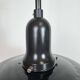Industrial Black Enamel Factory Lamp with Porcelain Top, 1950s