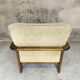 Fauteuil vintage en bois et laine